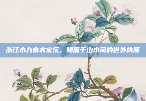 浙江小九寨农家乐，隐匿于山水间的世外桃源