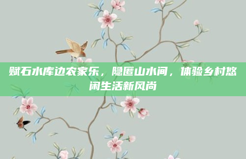 赋石水库边农家乐，隐匿山水间，体验乡村悠闲生活新风尚