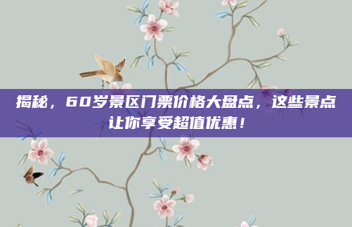 揭秘，60岁景区门票价格大盘点，这些景点让你享受超值优惠！
