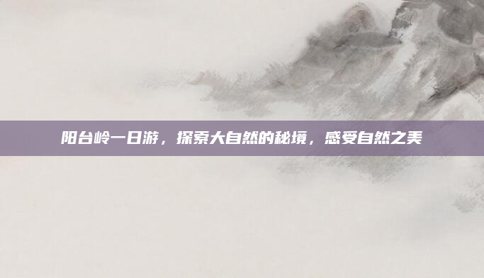 阳台岭一日游，探索大自然的秘境，感受自然之美