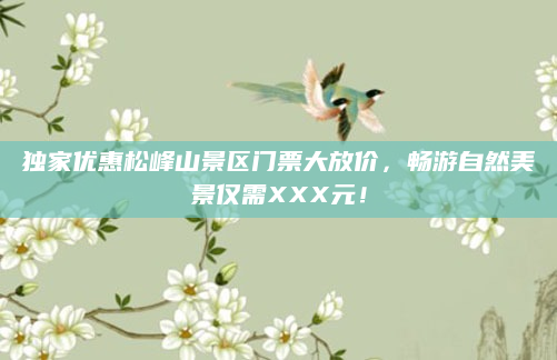 独家优惠松峰山景区门票大放价，畅游自然美景仅需XXX元！