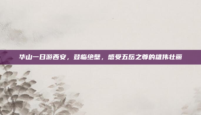 华山一日游西安,登临绝壁,感受五岳之尊的雄伟壮丽