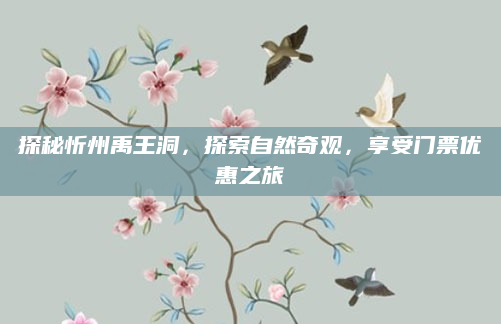 探秘忻州禹王洞，探索自然奇观，享受门票优惠之旅