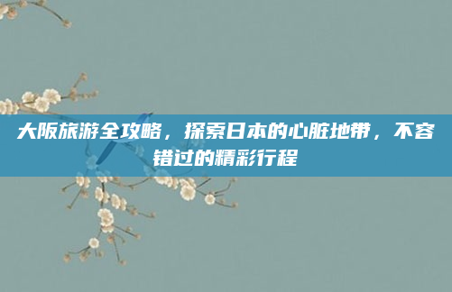 大阪旅游全攻略，探索日本的心脏地带，不容错过的精彩行程