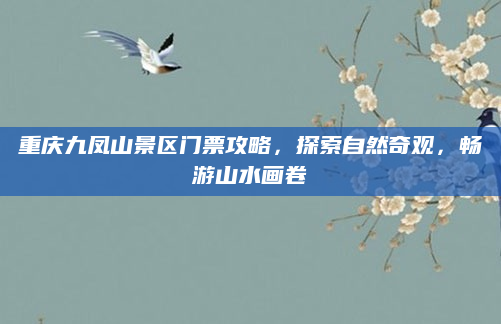 重庆九凤山景区门票攻略，探索自然奇观，畅游山水画卷