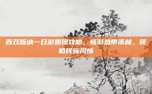 西双版纳一日游跟团攻略，畅游热带雨林，领略民族风情