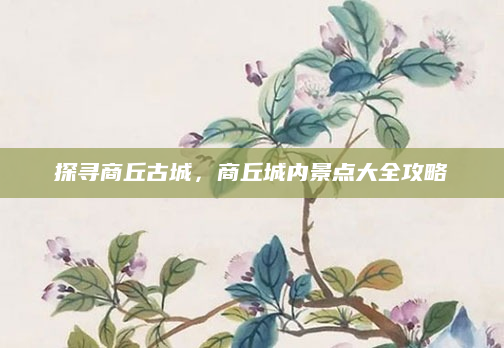 探寻商丘古城，商丘城内景点大全攻略