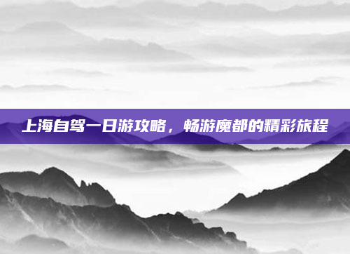上海自驾一日游攻略，畅游魔都的精彩旅程
