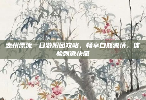 惠州漂流一日游跟团攻略，畅享自然激情，体验刺激快感
