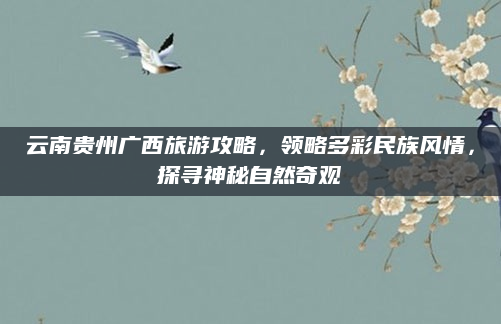 云南贵州广西旅游攻略，领略多彩民族风情，探寻神秘自然奇观