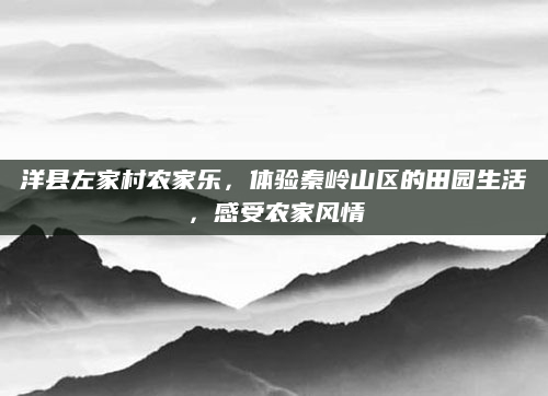 洋县左家村农家乐，体验秦岭山区的田园生活，感受农家风情