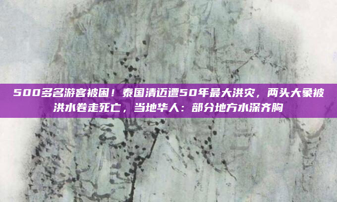 500多名游客被困！泰国清迈遭50年最大洪灾，两头大象被洪水卷走死亡，当地华人：部分地方水深齐胸