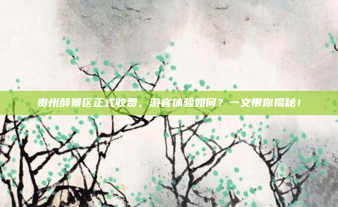 贵州醇景区正式收费,游客体验如何?一文带你揭秘!
