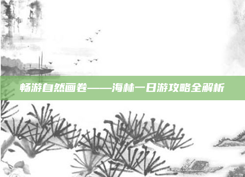 畅游自然画卷——海林一日游攻略全解析