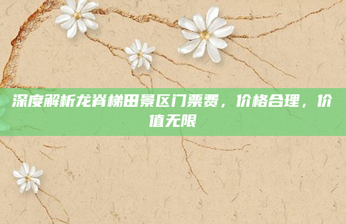 深度解析龙脊梯田景区门票费,价格合理,价值无限