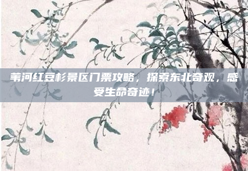 苇河红豆杉景区门票攻略，探索东北奇观，感受生命奇迹！