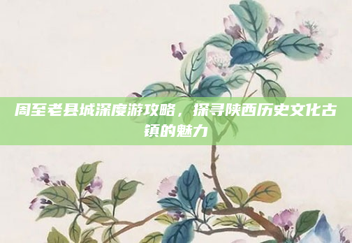 周至老县城深度游攻略,探寻陕西历史文化古镇的魅力