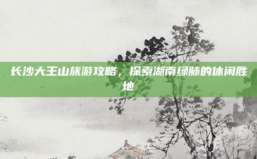 长沙大王山旅游攻略,探索湖南绿肺的休闲胜地