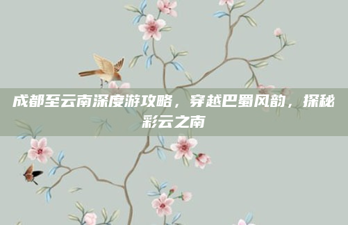 成都至云南深度游攻略,穿越巴蜀风韵,探秘彩云之南
