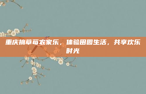 重庆摘草莓农家乐,体验田园生活,共享欢乐时光