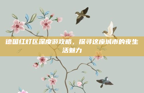 德国红灯区深度游攻略，探寻这座城市的夜生活魅力