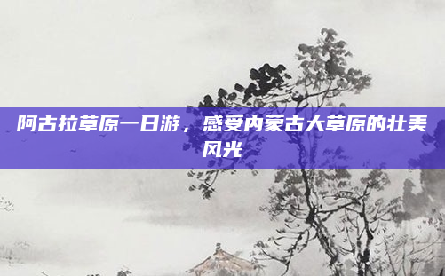 阿古拉草原一日游,感受内蒙古大草原的壮美风光