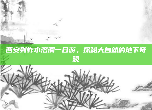 西安到柞水溶洞一日游,探秘大自然的地下奇观