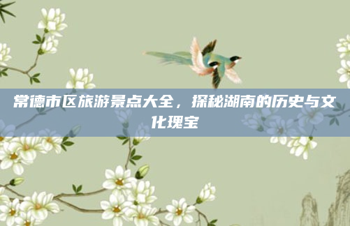 常德市区旅游景点大全,探秘湖南的历史与文化瑰宝