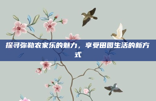 探寻弥勒农家乐的魅力，享受田园生活的新方式
