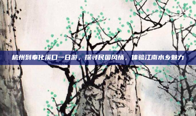 杭州到奉化溪口一日游,探寻民国风情,体验江南水乡魅力
