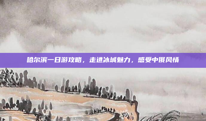 哈尔滨一日游攻略,走进冰城魅力,感受中俄风情