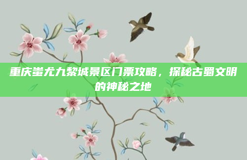 重庆蚩尤九黎城景区门票攻略，探秘古蜀文明的神秘之地