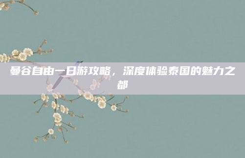 曼谷自由一日游攻略,深度体验泰国的魅力之都