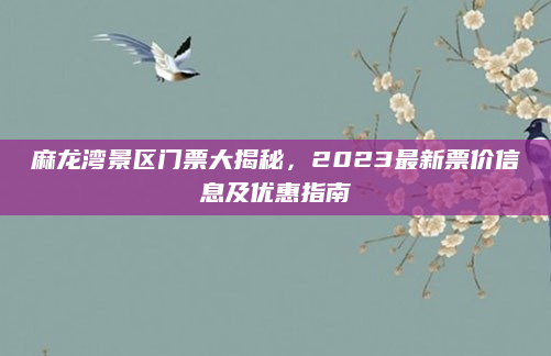 麻龙湾景区门票大揭秘,2023最新票价信息及优惠指南
