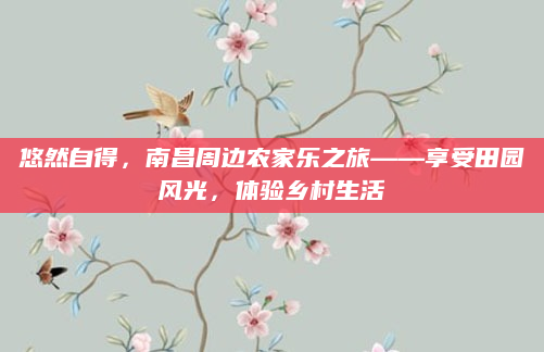悠然自得,南昌周边农家乐之旅——享受田园风光,体验乡村生活
