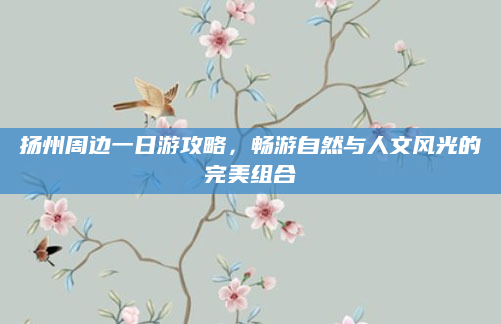 扬州周边一日游攻略,畅游自然与人文风光的完美组合
