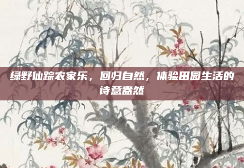 绿野仙踪农家乐,回归自然,体验田园生活的诗意盎然