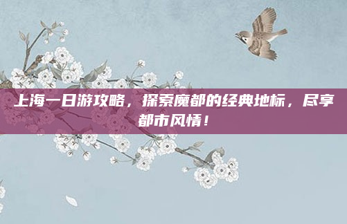 上海一日游攻略,探索魔都的经典地标,尽享都市风情!