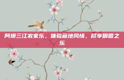 阿坝三江农家乐,体验藏地风情,尽享田园之乐