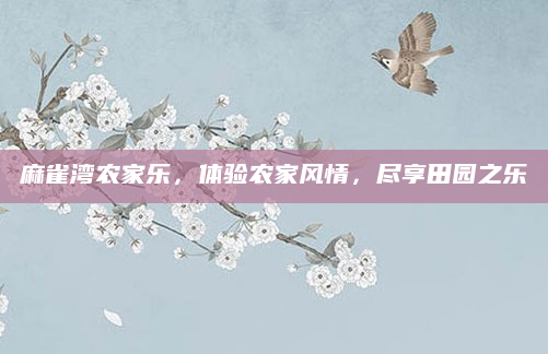 麻雀湾农家乐,体验农家风情,尽享田园之乐