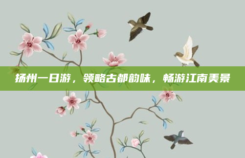 扬州一日游,领略古都韵味,畅游江南美景