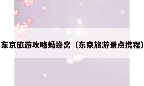 东京旅游攻略蚂蜂窝（东京旅游景点携程）