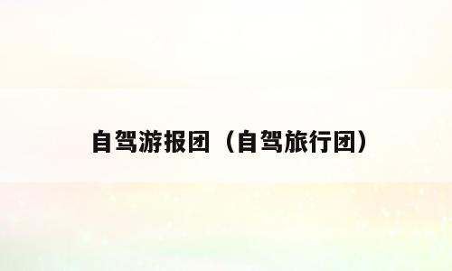 自驾游报团（自驾旅行团）