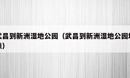 武昌到新洲湿地公园（武昌到新洲湿地公园地铁）