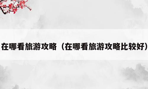 在哪看旅游攻略（在哪看旅游攻略比较好）