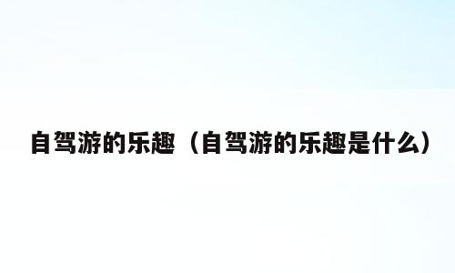 自驾游的乐趣（自驾游的乐趣是什么）