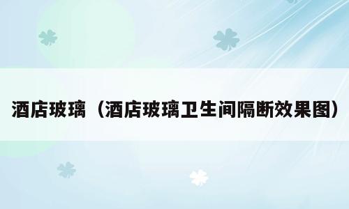 酒店玻璃（酒店玻璃卫生间隔断效果图）