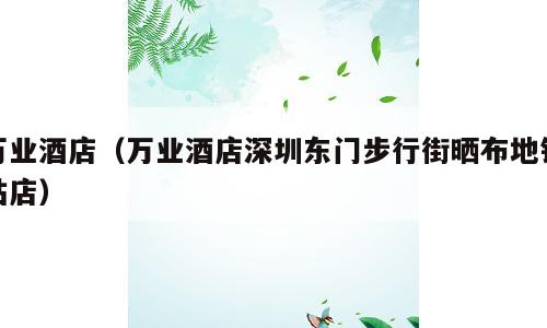 万业酒店（万业酒店深圳东门步行街晒布地铁站店）