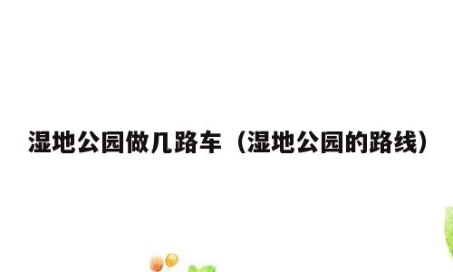 湿地公园做几路车（湿地公园的路线）