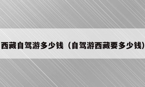 西藏自驾游多少钱（自驾游西藏要多少钱）